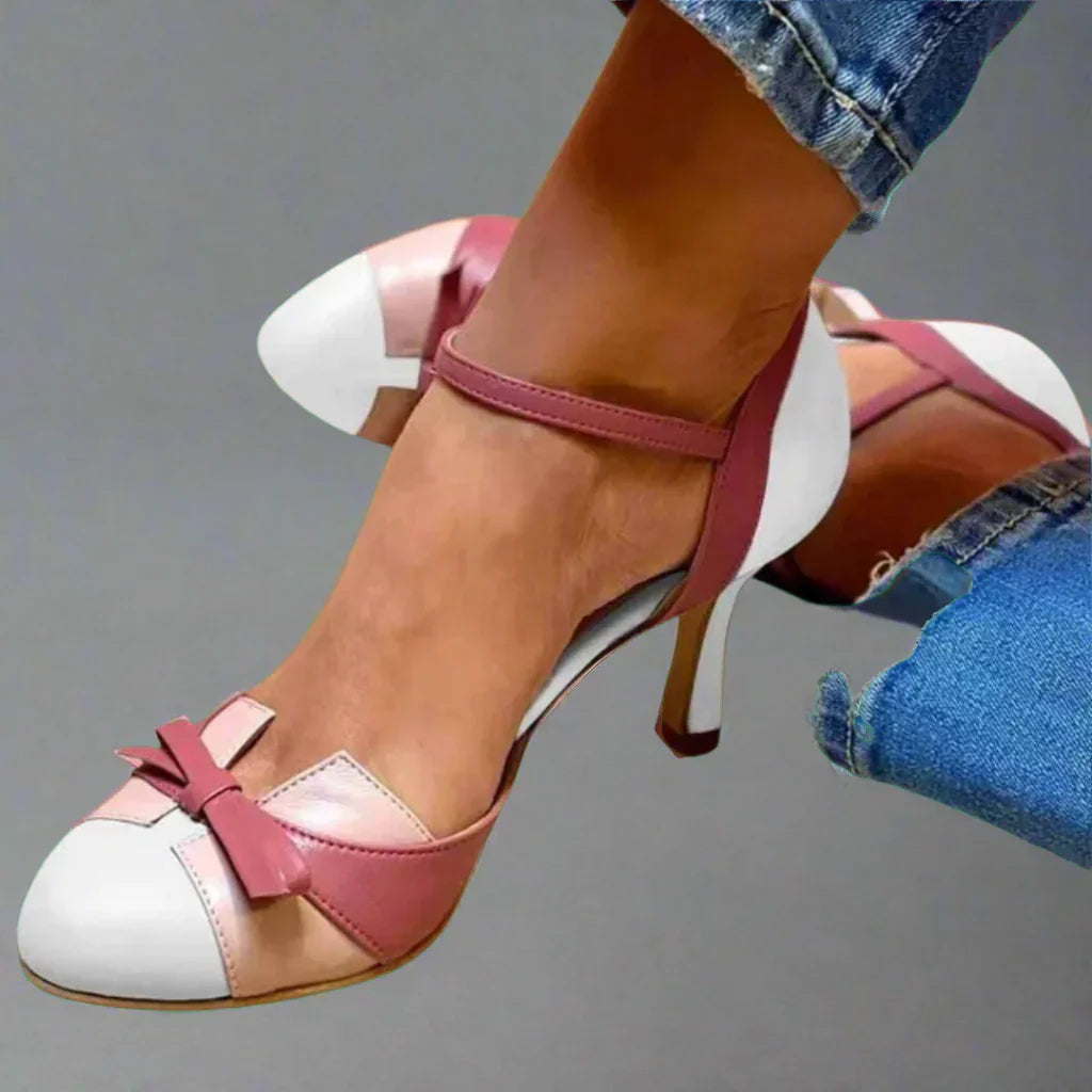 Damen Klassische Pumps Mittlerer Absatz Schleifenriemen