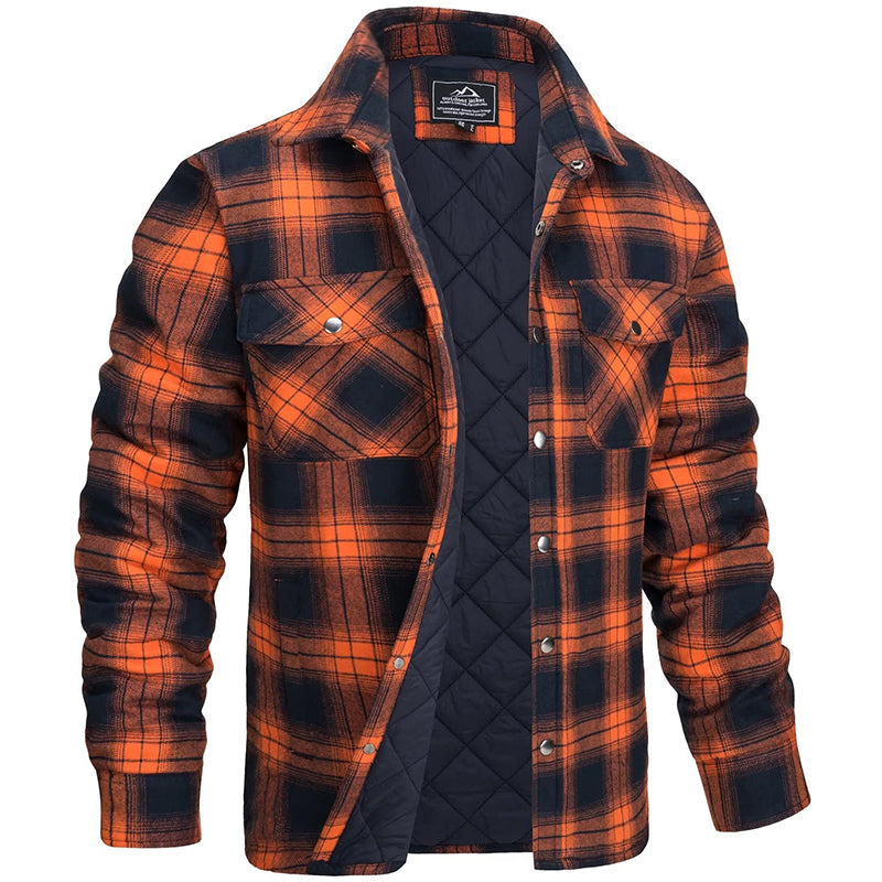 Eveloria Herren Holzfällerjacke Kariert Baumwolle