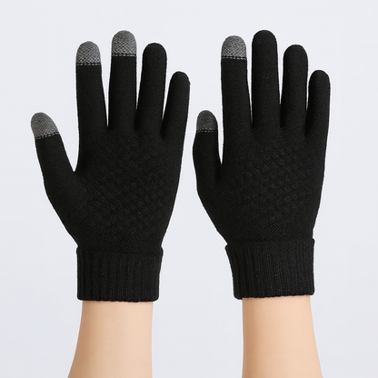 Unisex Touchscreen Handschuhe Warm Strick Schwarz - Eveloria