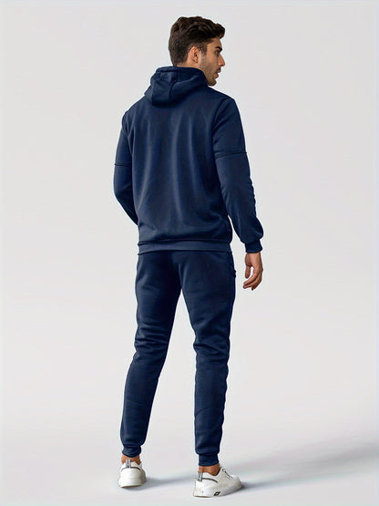 Trainingsanzug | Casual | Zip-Up | Kapuzenpulli und Sweatpants Set | Jogginganzug für Männer-Chaps Herrenmode