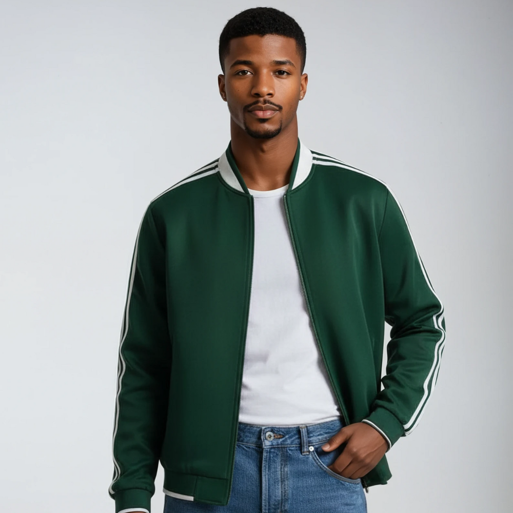 Herren Trainingsjacke Gestreift Reißverschluss - Eveloria