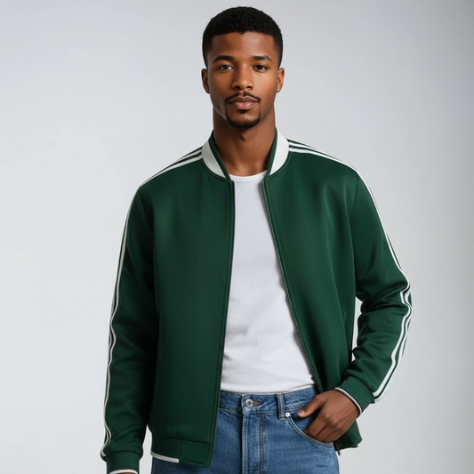 Herren Trainingsjacke Gestreift Reißverschluss - Eveloria