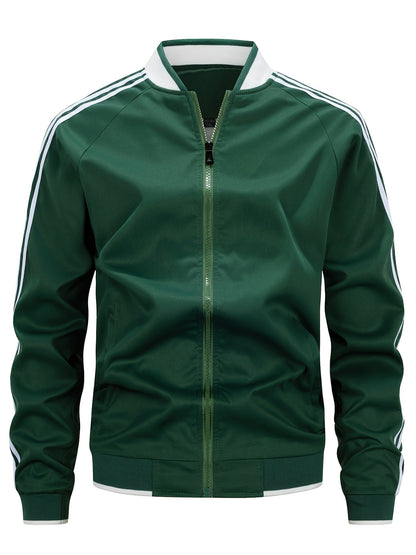 Herren Trainingsjacke Gestreift Zip-Up Sportjacke - Eveloria