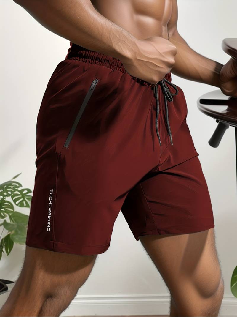 Herren Trainingsshorts Schnelltrocknend Elastisch Schwarz - Eveloria