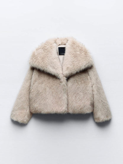 Damen Pelzjacke Warm Stilvolles Design
