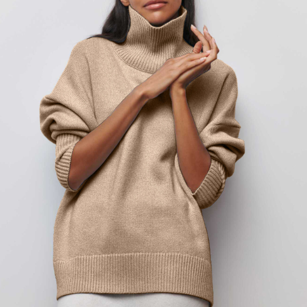 Damen Rollkragenpullover Lässige Passform Winter