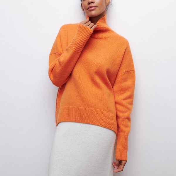 Damen Rollkragenpullover Lässige Passform Winter