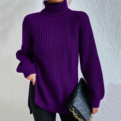 Eveloria Damen Rollkragenpullover Oversized Winter