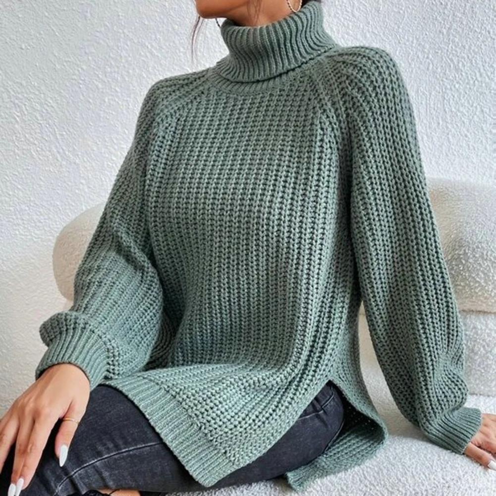 Eveloria Damen Rollkragenpullover Oversized Winter