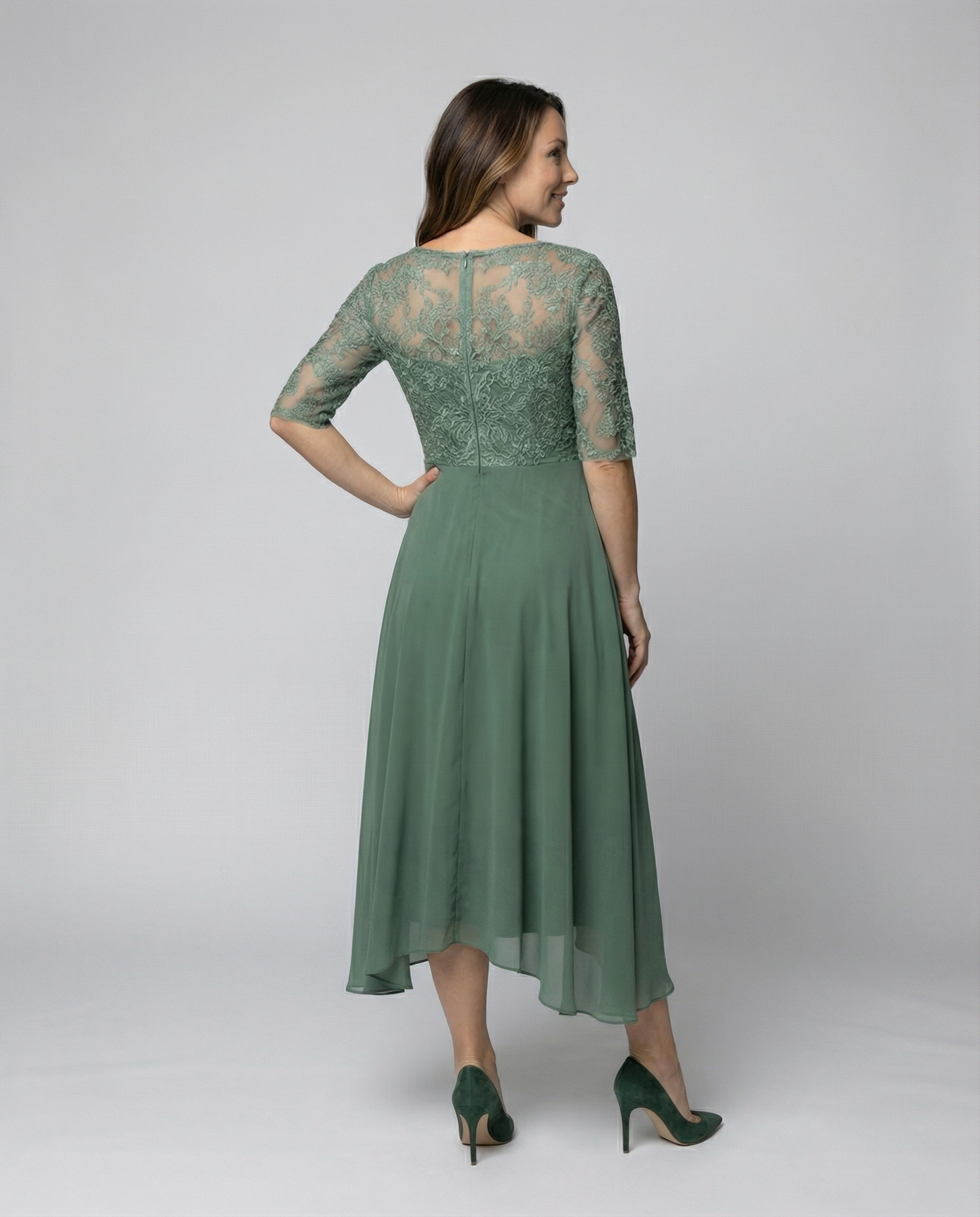 Elegantes Damen Midi Kleid Leicht Luftig