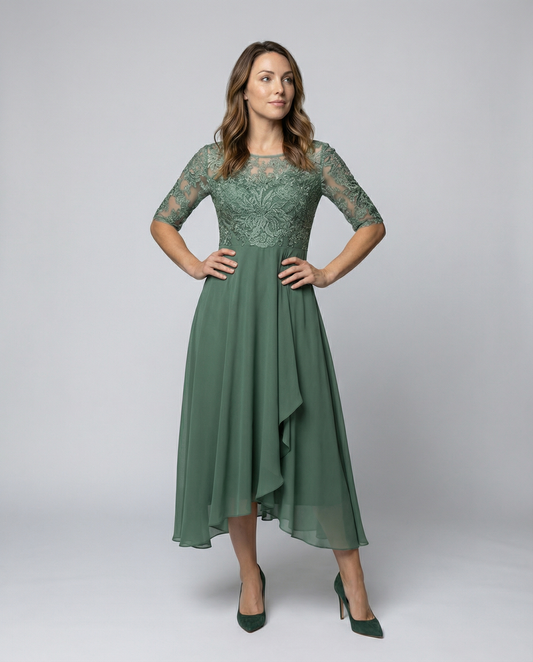 Elegantes Damen Midi Kleid Leicht Luftig - Eveloria