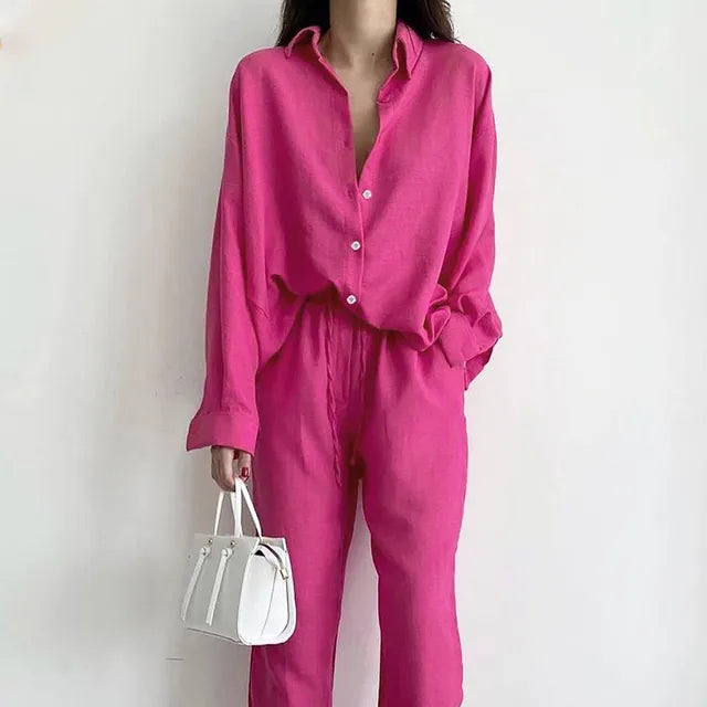 Damen und Hosen Set Stoff Stylisch