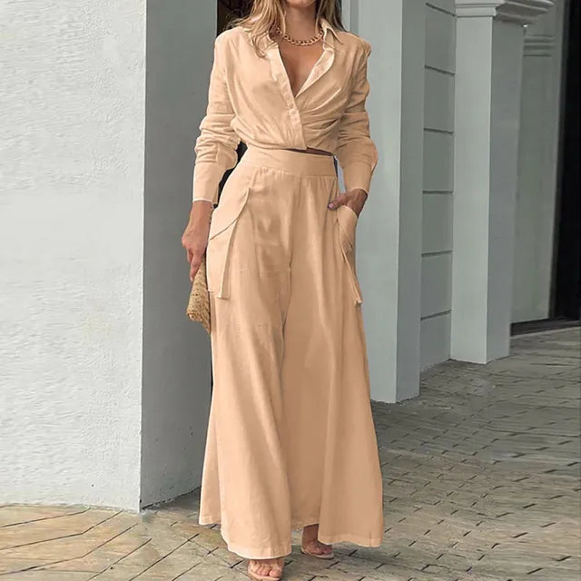 Damen und Hosen Set Stoff Stylisch