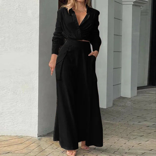 Damen und Hosen Set Stoff Stylisch