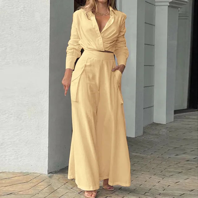 Damen und Hosen Set Stoff Stylisch