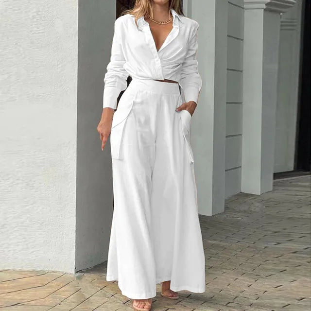Damen und Hosen Set Stoff Stylisch