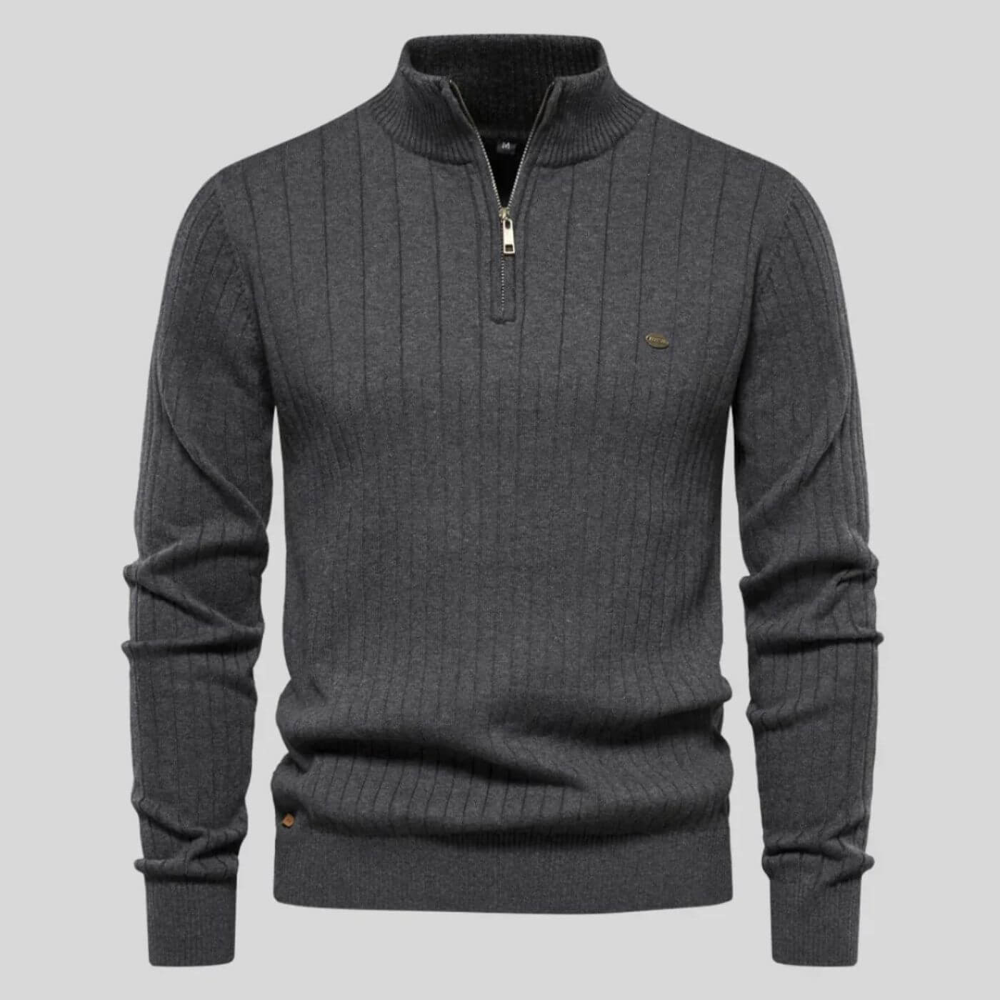 Herren Bequemer Pullover Mit Reißverschluss