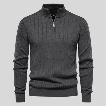 Herren Bequemer Pullover Mit Reißverschluss