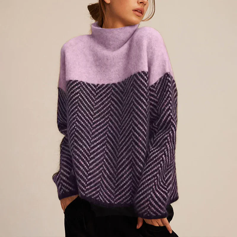 Damen Oversize Rollkragenpullover Warm