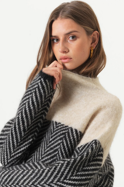 Damen Oversize Rollkragenpullover Warm