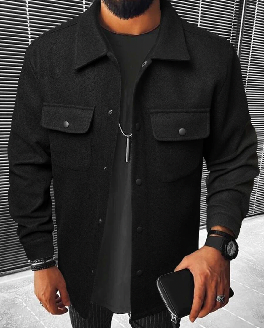 Herren Überhemd Warm Button-Up Hemdjacke - Eveloria