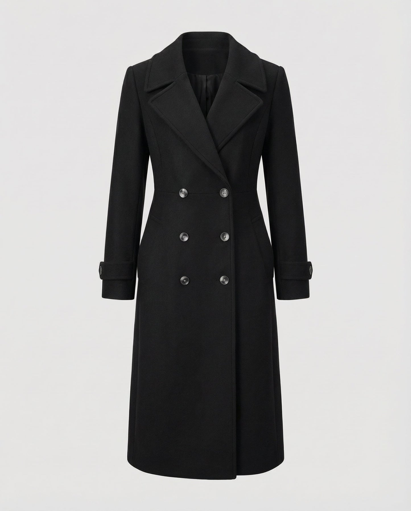 Eleganter Damen Doppelreihiger Wollmantel