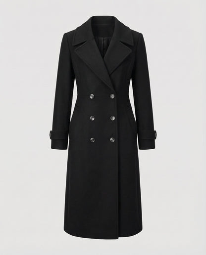 Eleganter Damen Doppelreihiger Wollmantel
