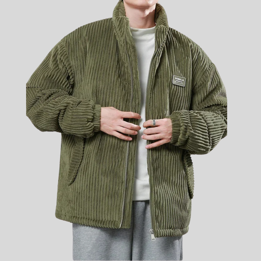 Eveloria Herren Cordjacke Stilvoll Braun