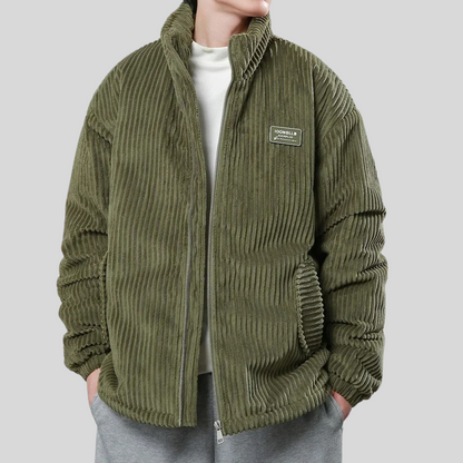 Eveloria Herren Cordjacke Stilvoll Braun