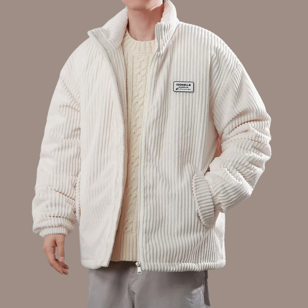 Eveloria Herren Cordjacke Stilvoll Braun