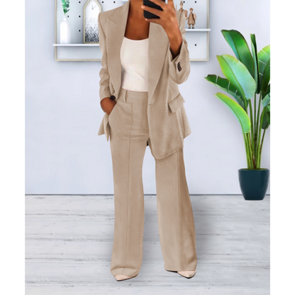 Eleganter Damen Hosenanzug Blazer Stoffhose