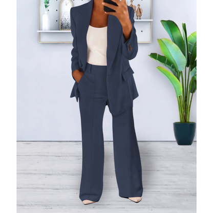 Eleganter Damen Hosenanzug Blazer Stoffhose