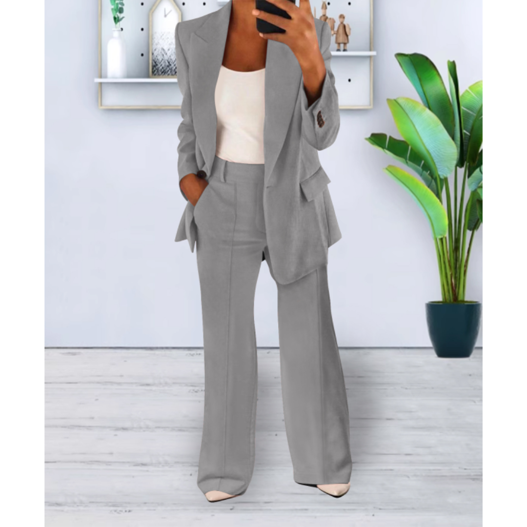 Eleganter Damen Hosenanzug Blazer Stoffhose