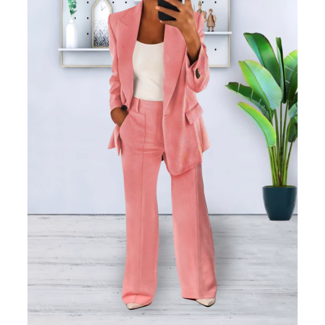 Eleganter Damen Hosenanzug Blazer Stoffhose