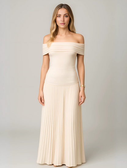 Damen Maxi Kleid Faltenrock für Hochzeitsgäste - Eveloria