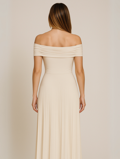 Damen Maxi Kleid Faltenrock für Hochzeitsgäste