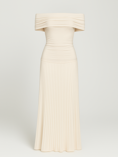 Damen Maxi Kleid Faltenrock für Hochzeitsgäste