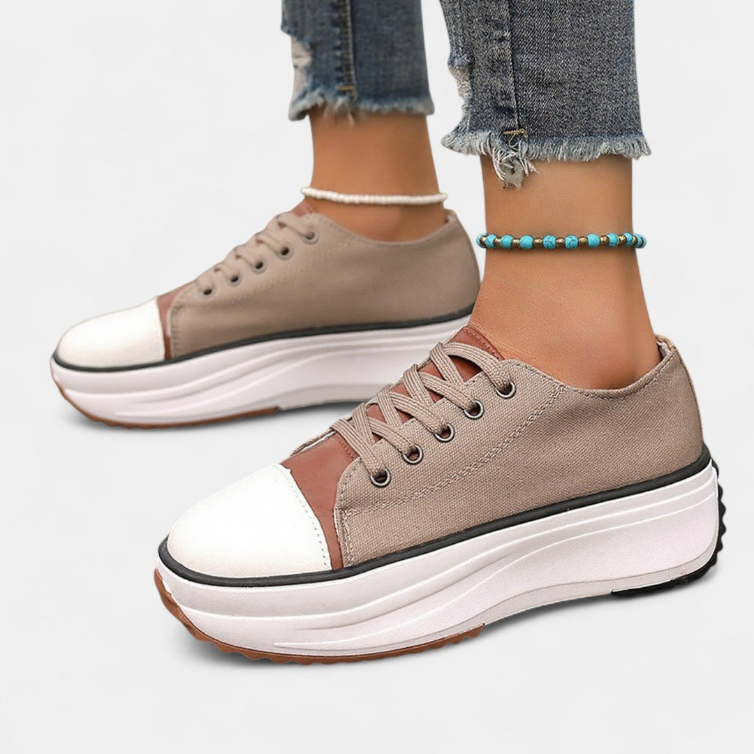 Damen Plateau Sneaker Retro Frontkappe