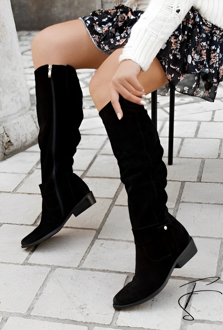 Damen Western Stiefel Overknee Mit Absatz