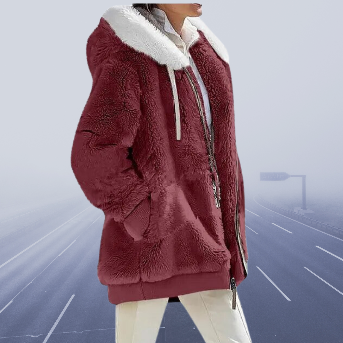 Eveloria Damen Fleece Hoodie Lässig Grau