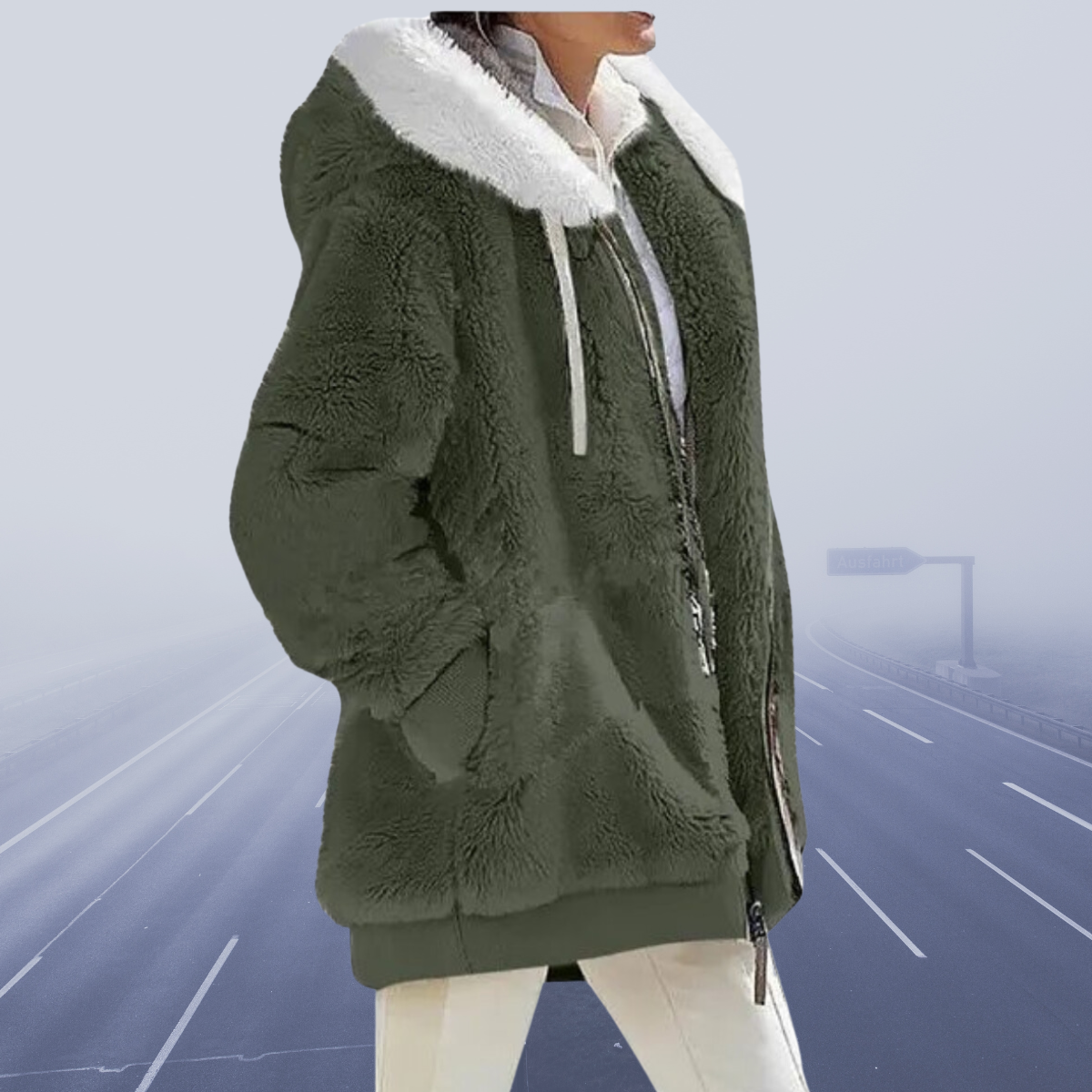 Eveloria Damen Fleece Hoodie Lässig Grau - Eveloria