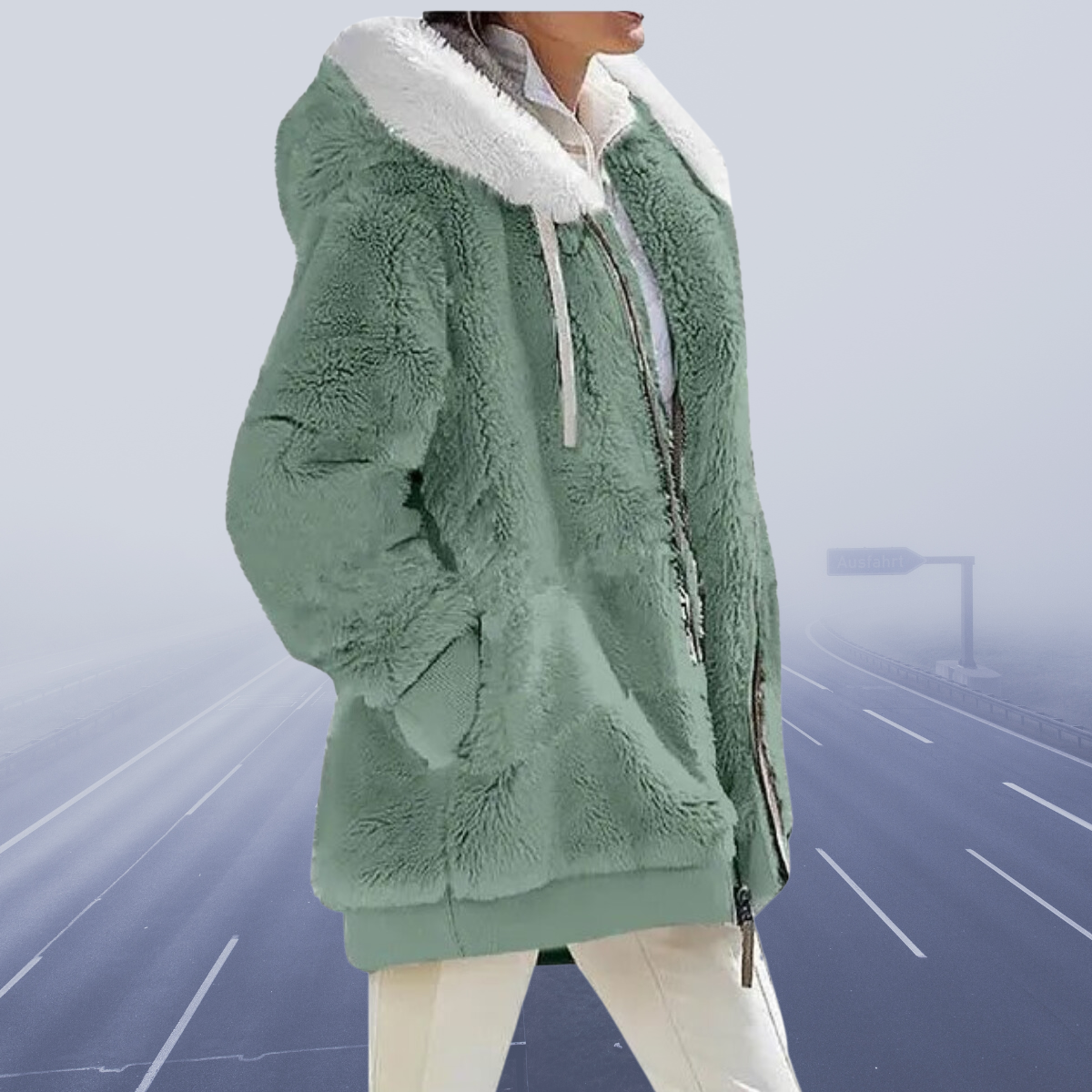 Eveloria Damen Fleece Hoodie Lässig Grau