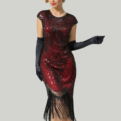 Eveloria Damen Gatsby-Kleid Glitzernd