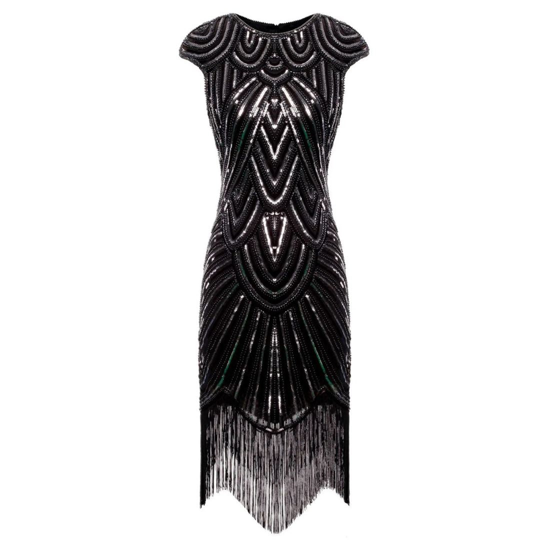 Eveloria Damen Gatsby-Kleid Glitzernd