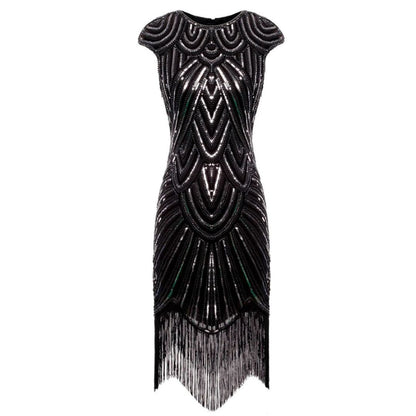 Eveloria Damen Gatsby-Kleid Glitzernd