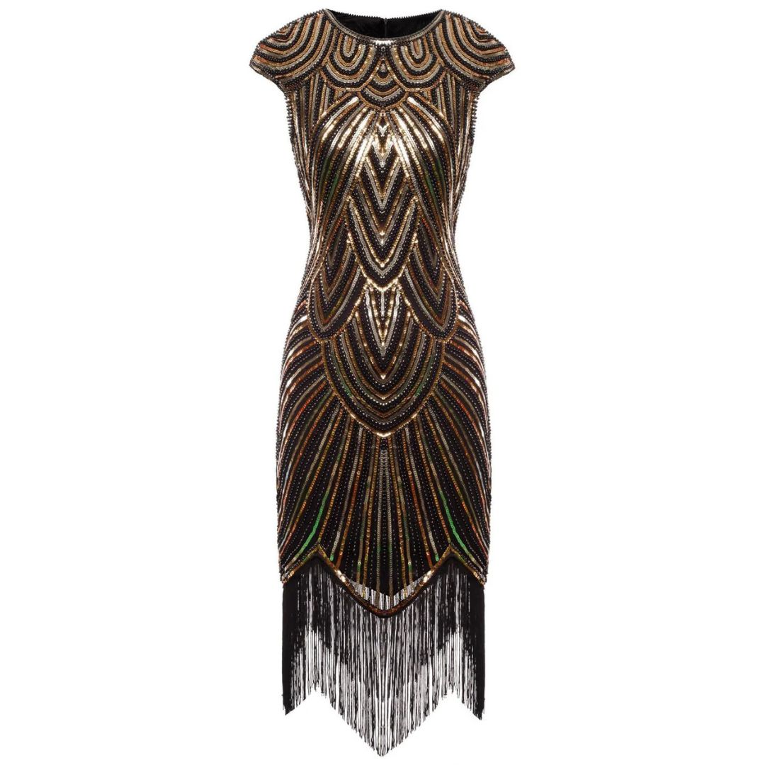 Eveloria Damen Gatsby-Kleid Glitzernd