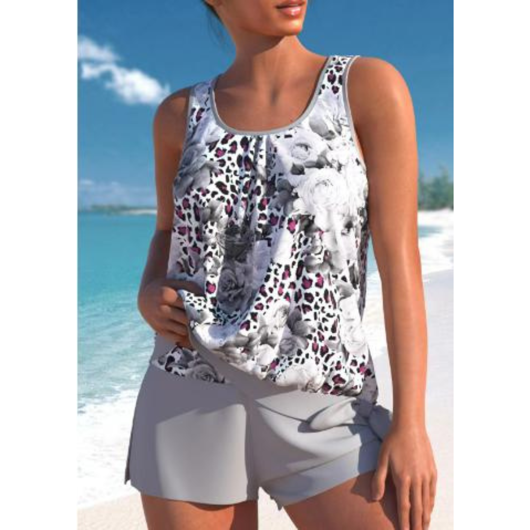 Damen Tankini-Set Blumendruck Zweiteilig