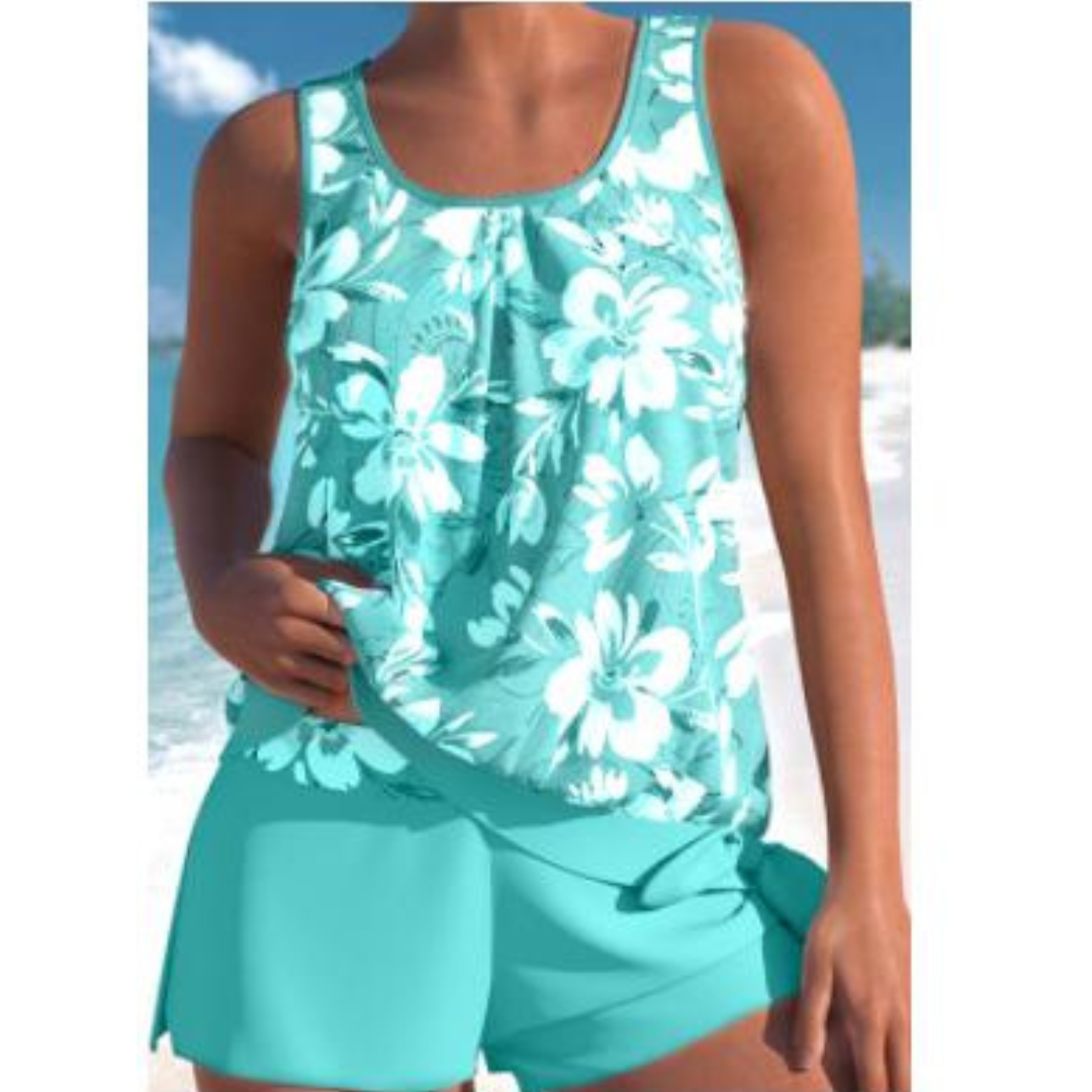 Damen Tankini-Set Blumendruck Zweiteilig - Eveloria