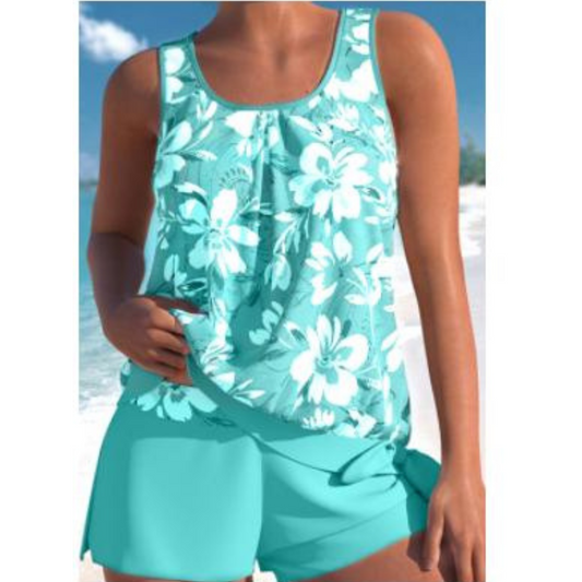 Damen Tankini-Set Blumendruck Zweiteilig - Eveloria