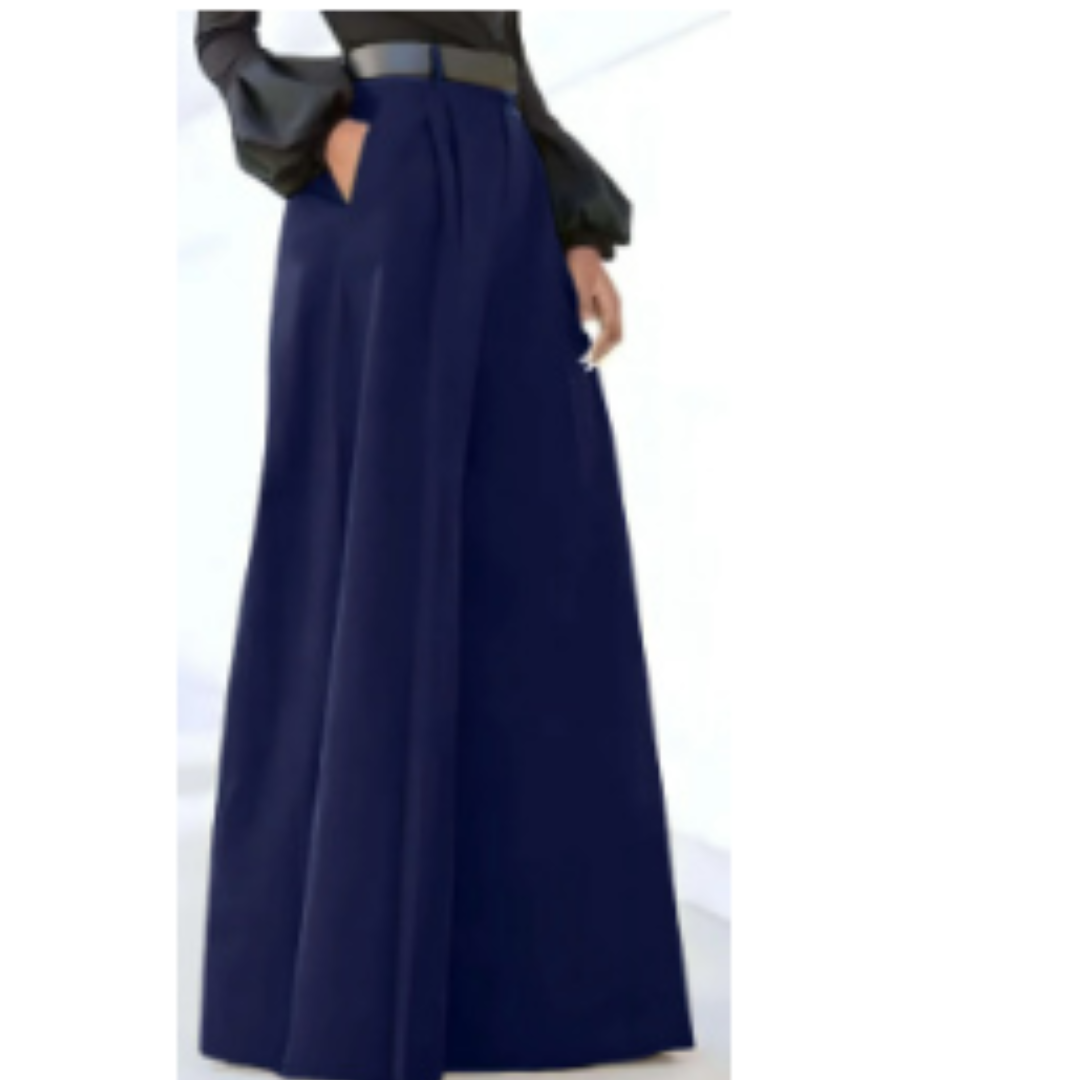 Damen Palazzo-Hose Hochtaillierte Weite Bein